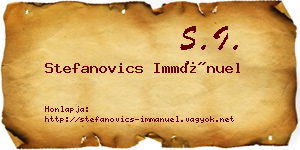 Stefanovics Immánuel névjegykártya